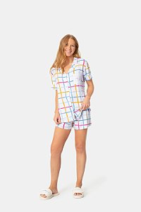 Pijama Camisaria Manga Curta Magnífico