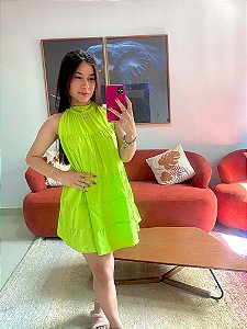 Vestido Clara Curto Verde Lima