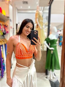 Cropped Mia Laise Laranja