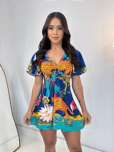 Vestido Sara Curto Estampado