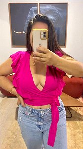 Cropped Babados Pink