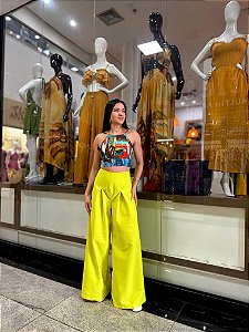 Calça Suelem Pantalona Verde Limã