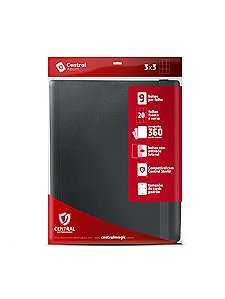 Pasta Central para Cards 360 bolsos - 3x3 - Cor Preta