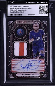 Neymar Jr. 4/4 Autógrafo e Memorabília - 2021-22 Panini Obsidian Soccer