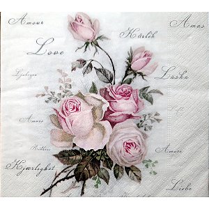 GUARDANAPO FLORAL VINTAGE ROSAS - 80015