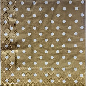 GUARDANAPO DE PAPEL DOTS GOLD