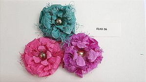 FLOR DE PAPEL - KIT COM 3 FLORES COLORIDAS - REF. FLAB 16