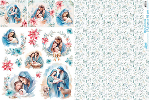 PAPEL DE SEDA  PSLN-014 NATAL SAGRADA FAMÍLIA