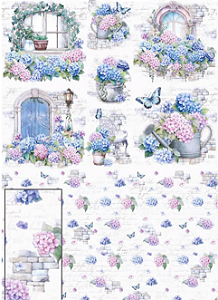 Papel de Seda PSL-042 - Flores Hortênsias