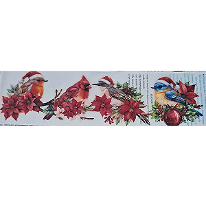 Transfer Têxtil TTB4N-005 - Barra Natal Pássaros