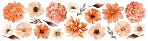 Transfer Têxtil TTB4L-011 - Mix Flores Bege - Litoarte.
