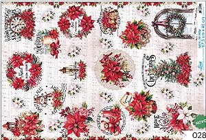 Papel de Seda PSLN-028 - Poinsetias - Natal
