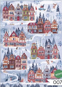 Papel de Seda Mini Natal -PSLMN-007 - Vila de Natal.