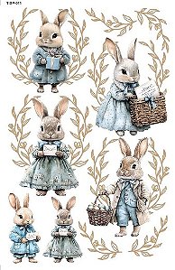 Transfer de Imagem SMALL TISP-011 - Páscoa Coelhos.