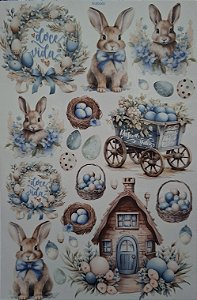 Transfer de Imagem TIBP-004 - Páscoa, Casinho e Guirlanda