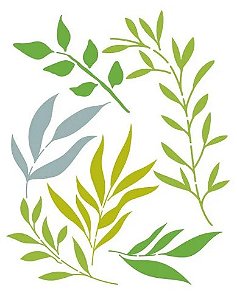 Stencil STRL-018 - Folhas Diversas Maiores
