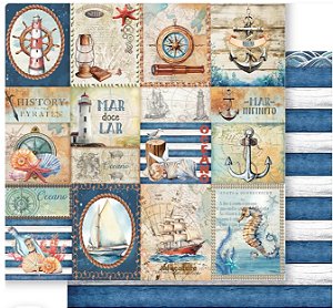 Papel de Scrapbook SD-1336 - Mar Doce Lar