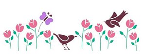 Stencil STE-136 - Flor - 8X28