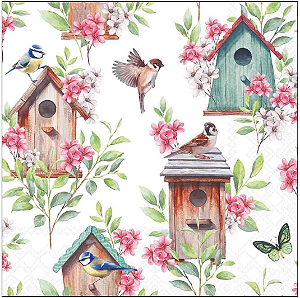 Guardanapo de Papel Wooden Birdhouses - Unidade
