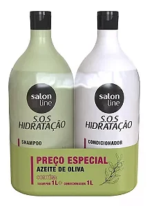 KIT SOS HIDRATAÇÃO SHAMPOO E CONDICIONADOR AZEITE OLIVA 1L