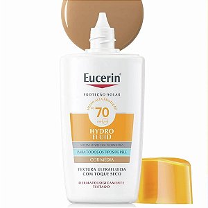 PROTETOR SOLAR FACIAL EUCERIN HYDRO FLUID COR MEDIA