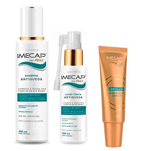 KIT IMECAP HAIR MAX SHAMPOO E TONICO ANTIQUEDA E AMPOLA HIDRATANTE