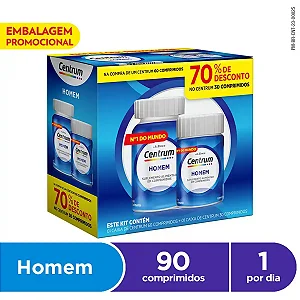 Kit Centrum Homem de A a Zinco 60+30 Comprimidos Preço Especial