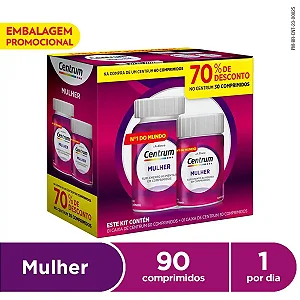 Kit Centrum Mulher de A a Zinco 60+30 Comprimidos Preço Especial