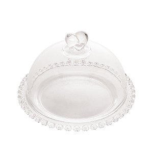Queijeira c/ Tampa de Cristal Coração 19,5x13cm