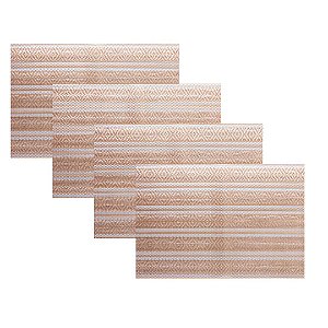 Kit com 04 Lugar Americano Retangular Dourado 30x45cm