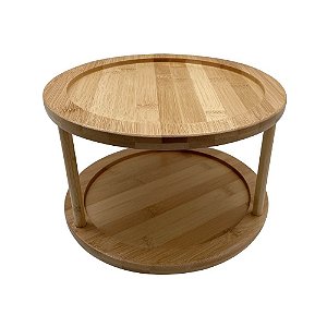 Organizador Giratório de Bambu 2 Andares