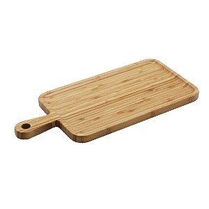 Tábua Para Servir em Bambu com Cabo Retangular 49cm