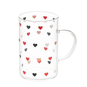 Caneca de Vidro Borossilicato Resistente ao Calor Love 280ml