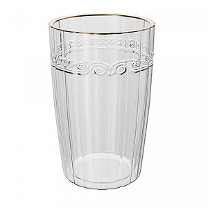 Conjunto 6 Copos Altos de Cristal com Fio de Ouro Imperial 370ml - Lyor