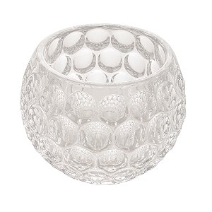 Porta Velas de Cristal Bolhas 11cm x 9cm - Lyor