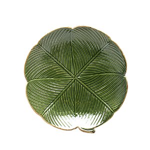 Folha Decorativa de Cerâmica Banana Leaf Verde 16cm x 16cm x 3cm - Lyor