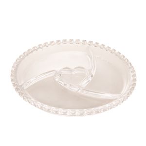 Petisqueira de Cristal Coração 23,5cm x 2,5cm - Lyor