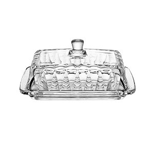 Manteigueira de Cristal com Tampa Radial 18x10,5x8cm - Lyor