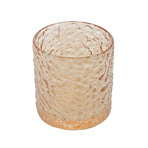 Copo de Whisky de Cristal Martelado Petra Âmbar 340ml - Lyor