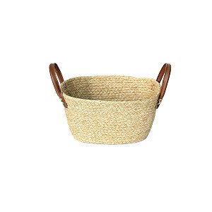 Cesto Organizador Multiuso de Fibra Natural com Alça Mocca 25x16x15cm - Paramount
