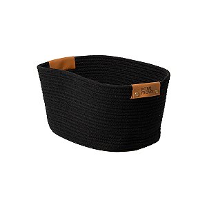 Cesto Organizador Multiuso de Algodão Preto c/ Alça 45x30x22cm - Paramount