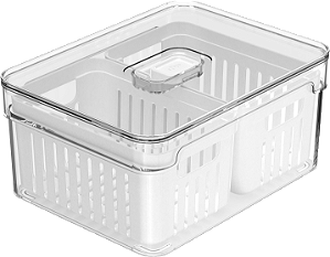 Organizador de Geladeira com Cesto Duplo Clear Fresh 2,2L - OU