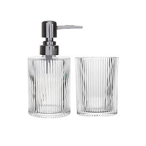 Conjunto 2 Peças para Banheiro em Vidro Lines - Lyor