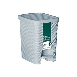 Lixeira Línea com Pedal 6L Cinza - Paramount