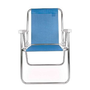 Cadeira de Praia Alta Mor Sannet Alumínio - Azul
