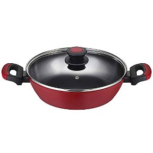 Caçarola Rasa Antiaderente Em Alumínio Forjado 28cm Everyday Oxford - Vermelho