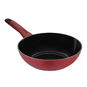 Panela Wok Antiaderente Em Alumínio Forjado 28cm Everyday Oxford - Vermelho