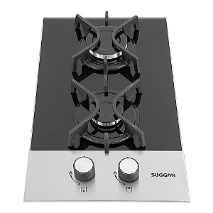 Cooktop À Gás Mesa De Vidro Suggar Preto 2Q Bivolt - FG2002FVPIX