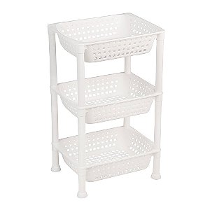 Fruteira Com Três Bandejas Ordene Plástico - Branco