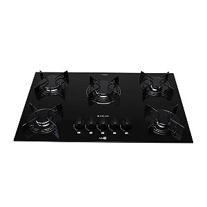 Cooktop Agile Up Atlas 5 Bocas com Mesa de Vidro Preto Bivolt